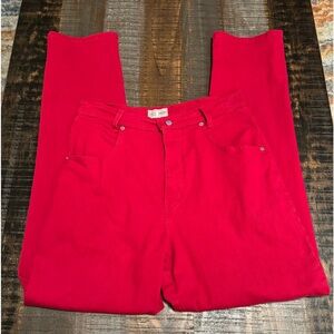 👖Womens Denim Jeans French Dressing Jeanswear Paris Brand Size 12 Christmas Red